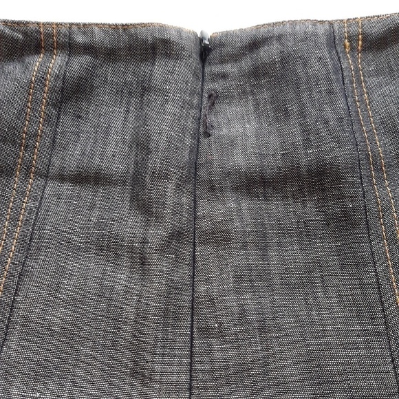 Tocca A Line Pleated Chambray Godet Pleated Skirt NWOT - Picture 6 of 8